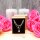 Geschenkset, rosa Seifenrosen mit einer eleganten Kette