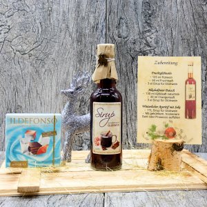 Glühwein Sirup mit Nougatpralinen