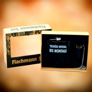 Flachmann Set "Tschüss Niveau Bis Montag!"