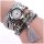 Geschenkbox mit CLASSY Damenuhr und ARMBAND mit Quaste, schwarz